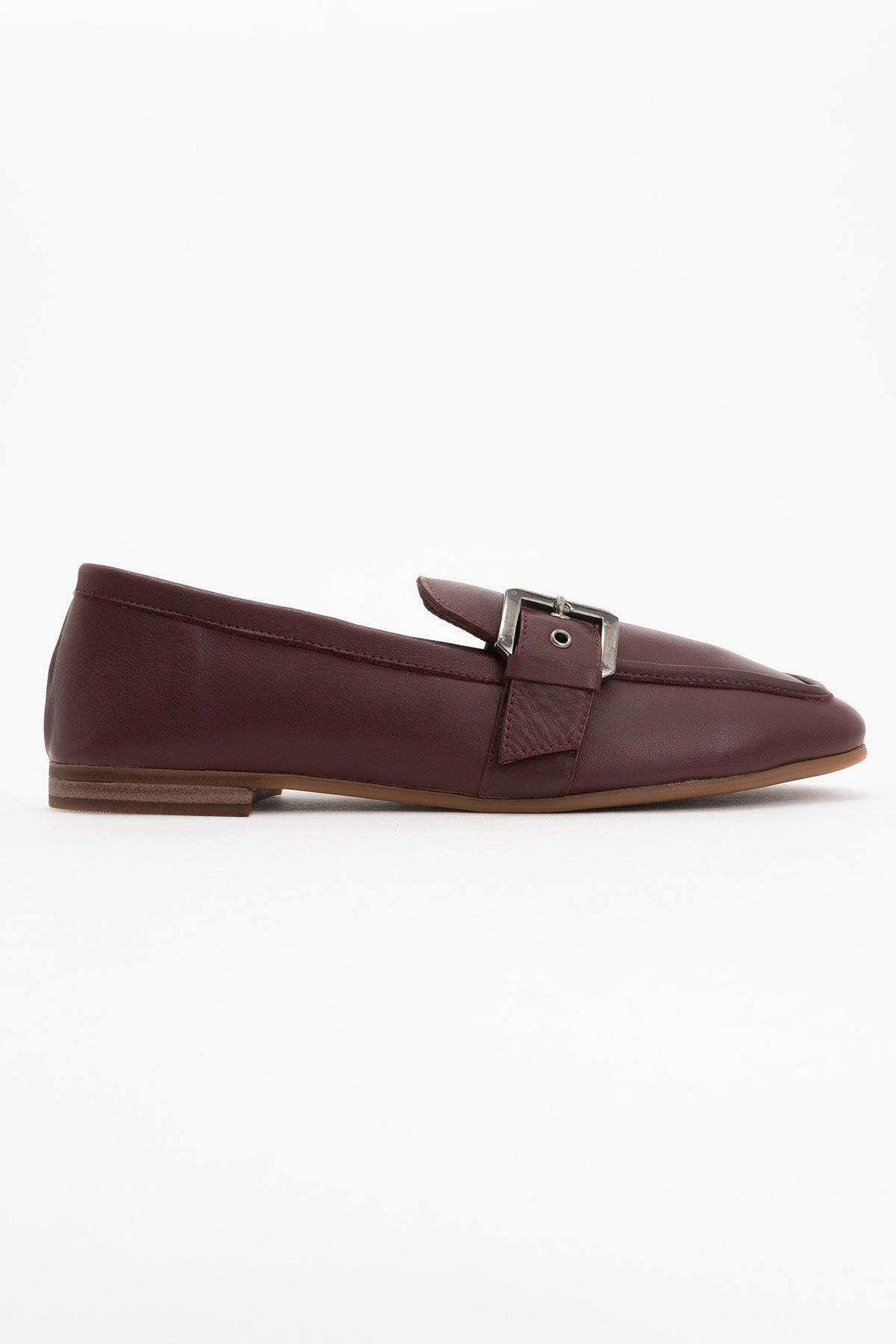 Clarion - Burgundy Brown Leather Loafers (Women)