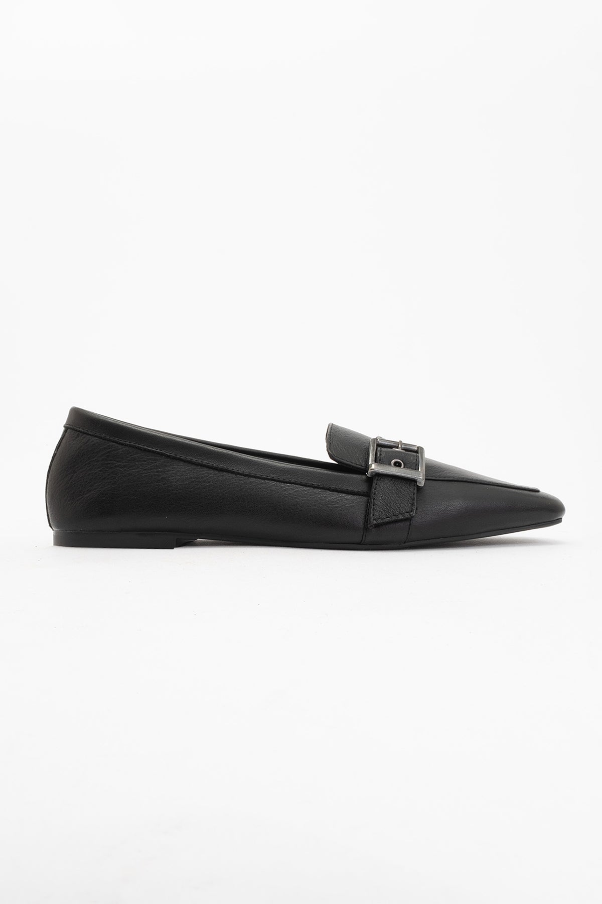 Periwinkle - Black Leather Loafers (Women)