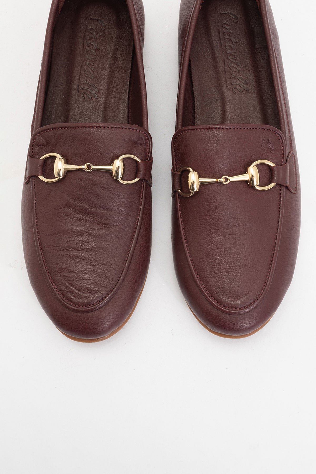 Rory - Burgundy Brown Leather Bit Loafers
