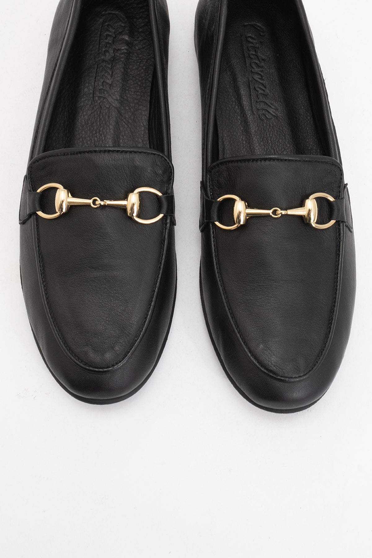 Rory - Black Leather Bit Loafers