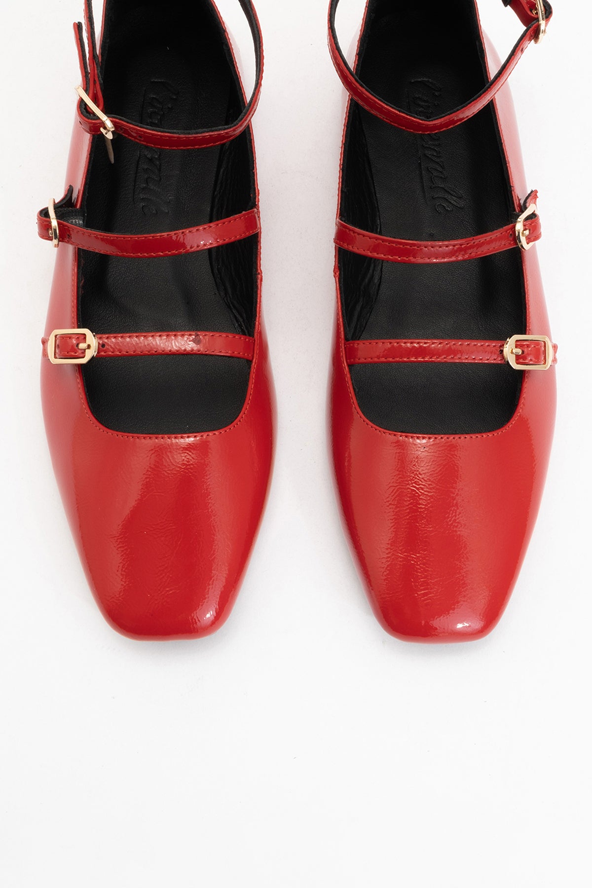 Serena - Red Patent Leather Mary Jane Flats