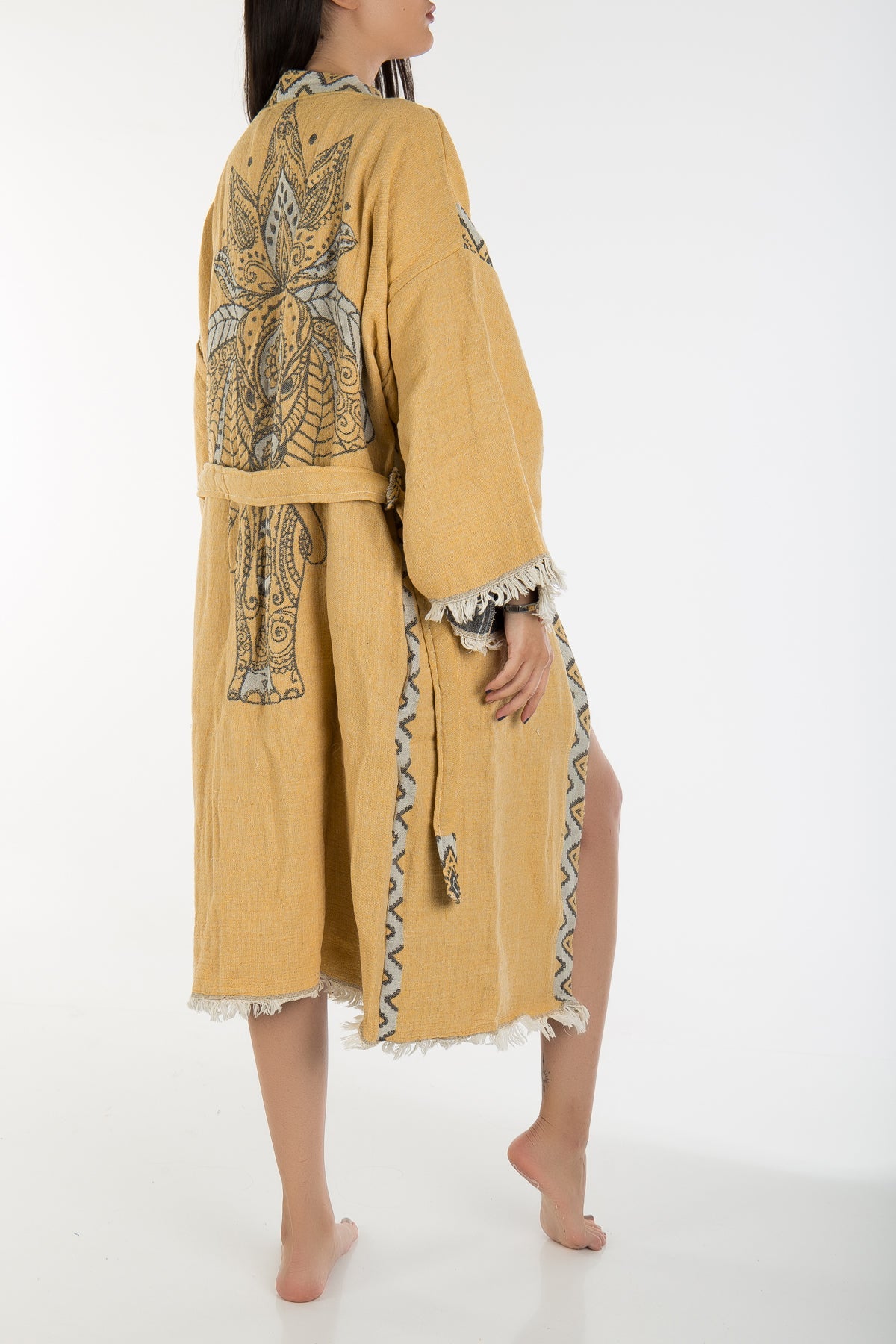 Astrid - Yellow Elephant Handmade Kimono