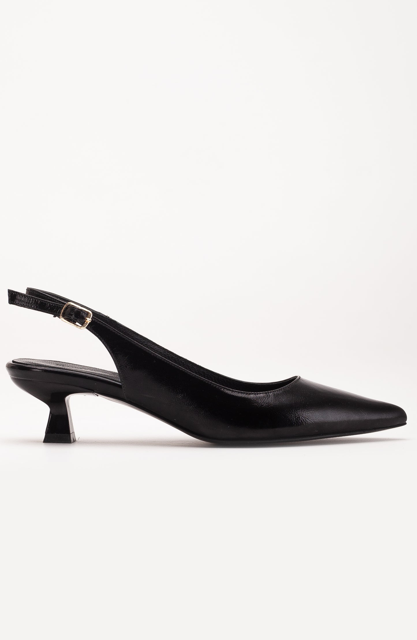 Lety - Black Patent Leather Slingback Pumps (Women)