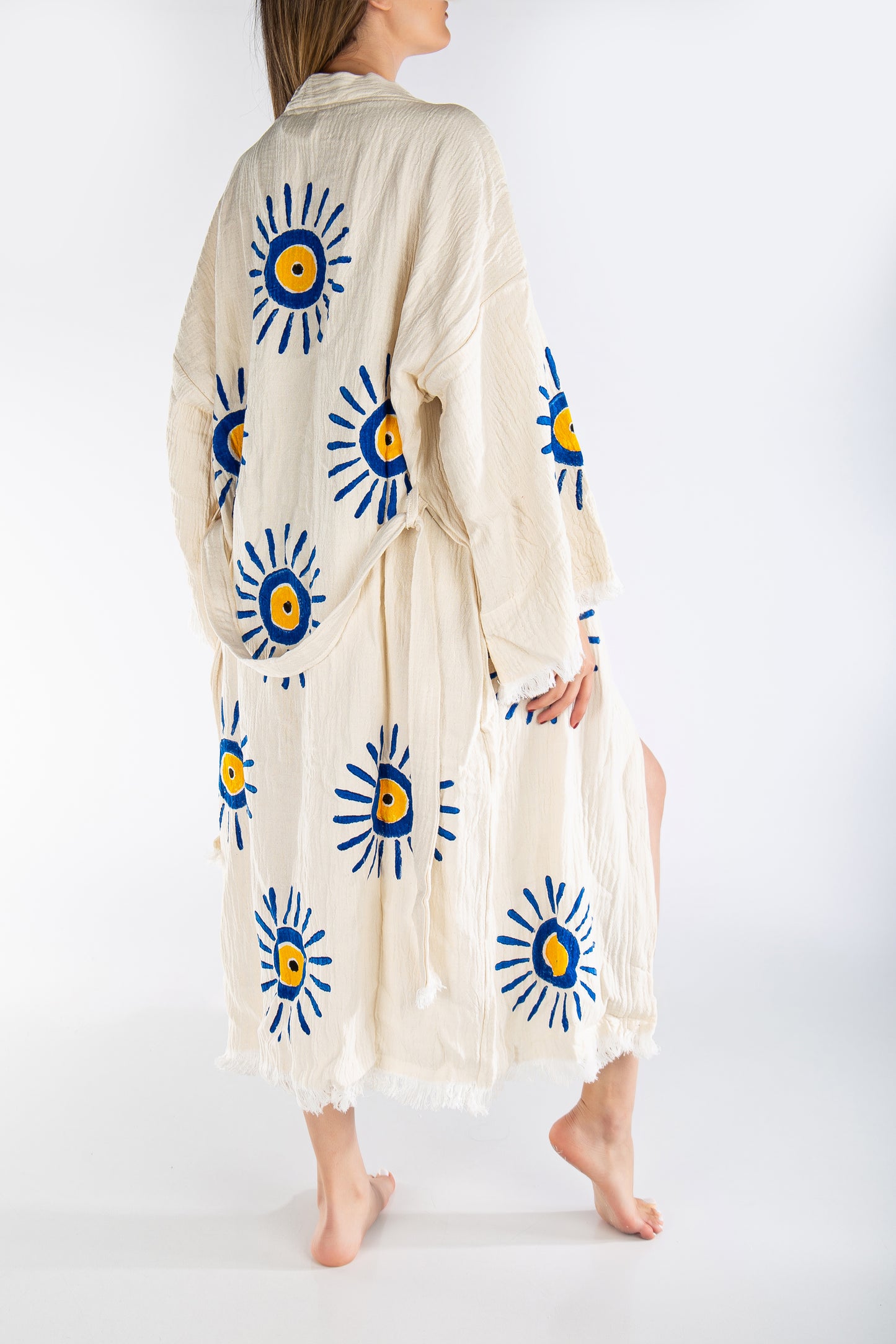 Quimono bohemio de algodón hecho a mano Solara