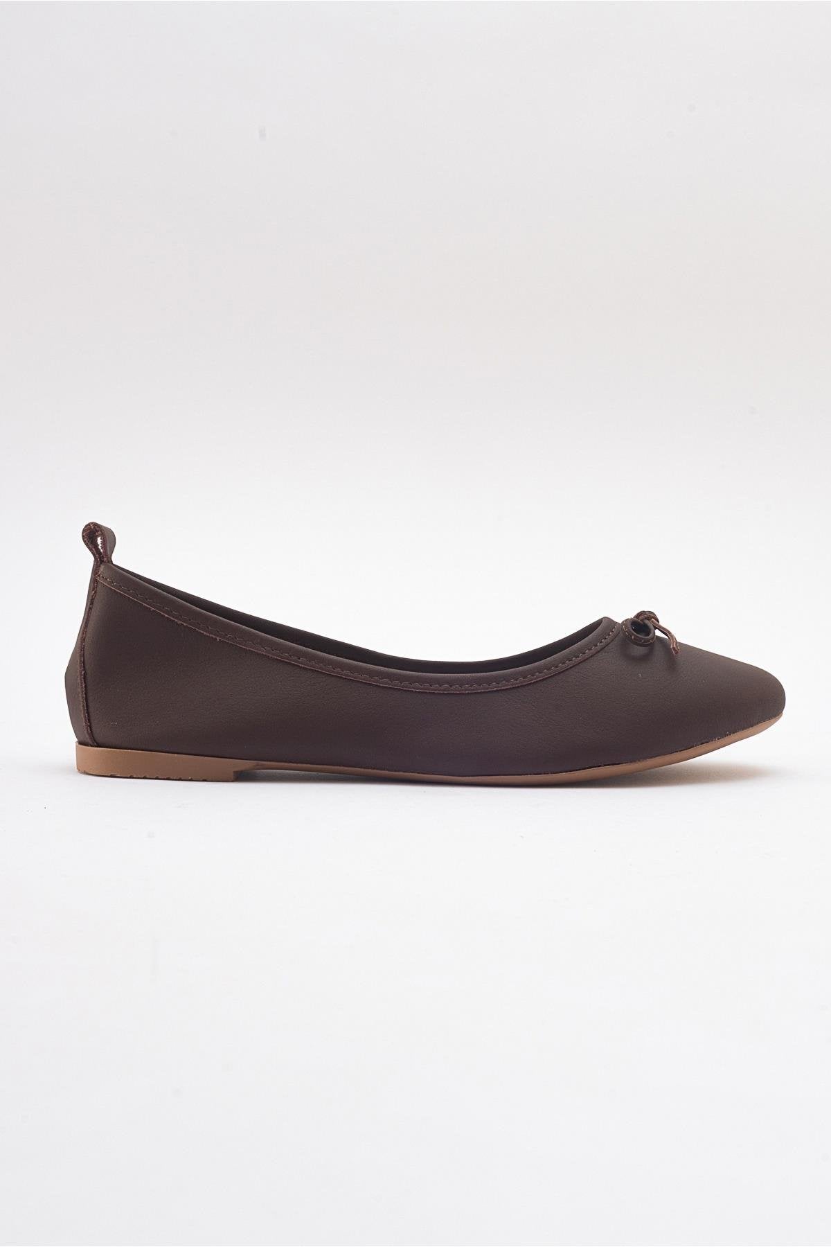Florence - Dark Brown Leather Ballerina Flats (Women)