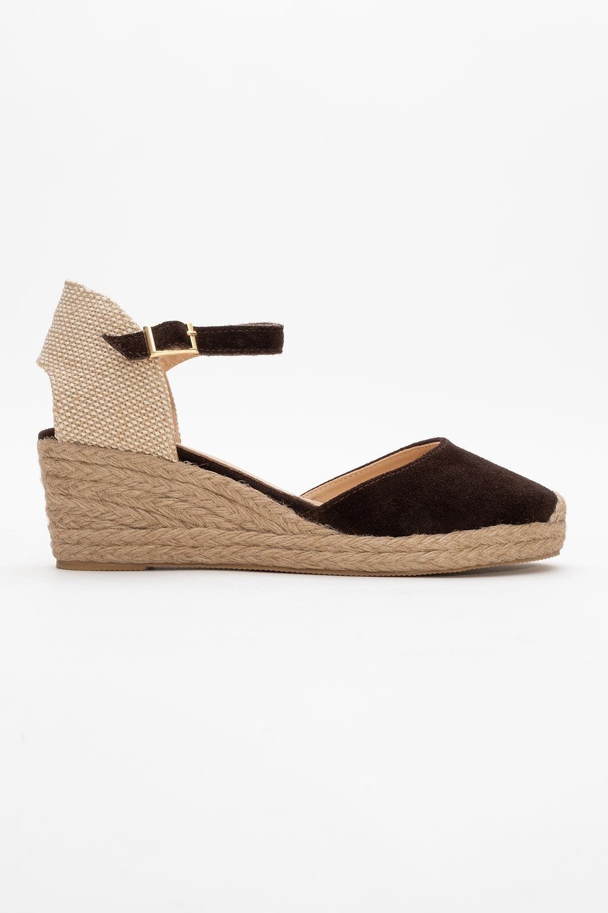 Aldea - Brown Suede Leather Platform Espadrille (Women)