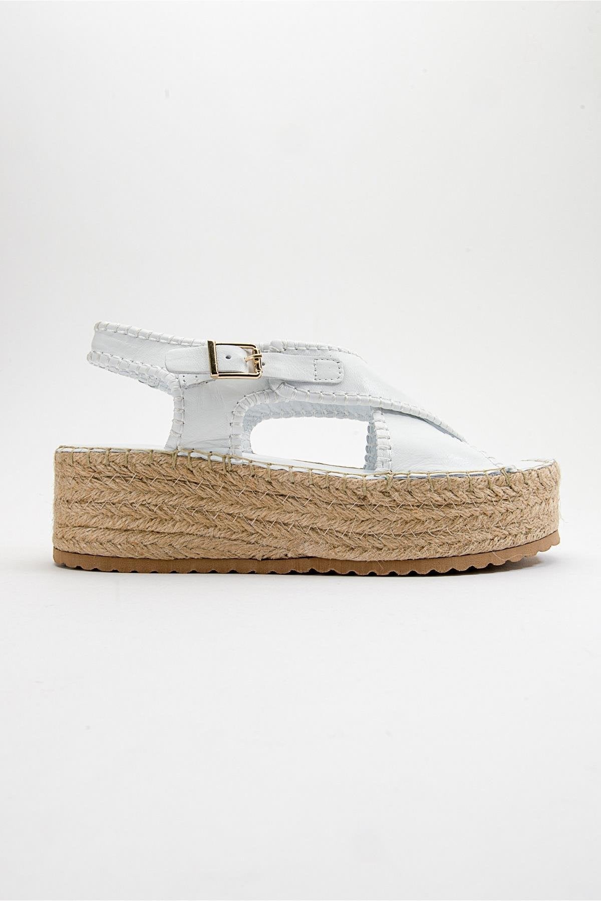 Bellezza - White Leather Platform Sandal (Women)