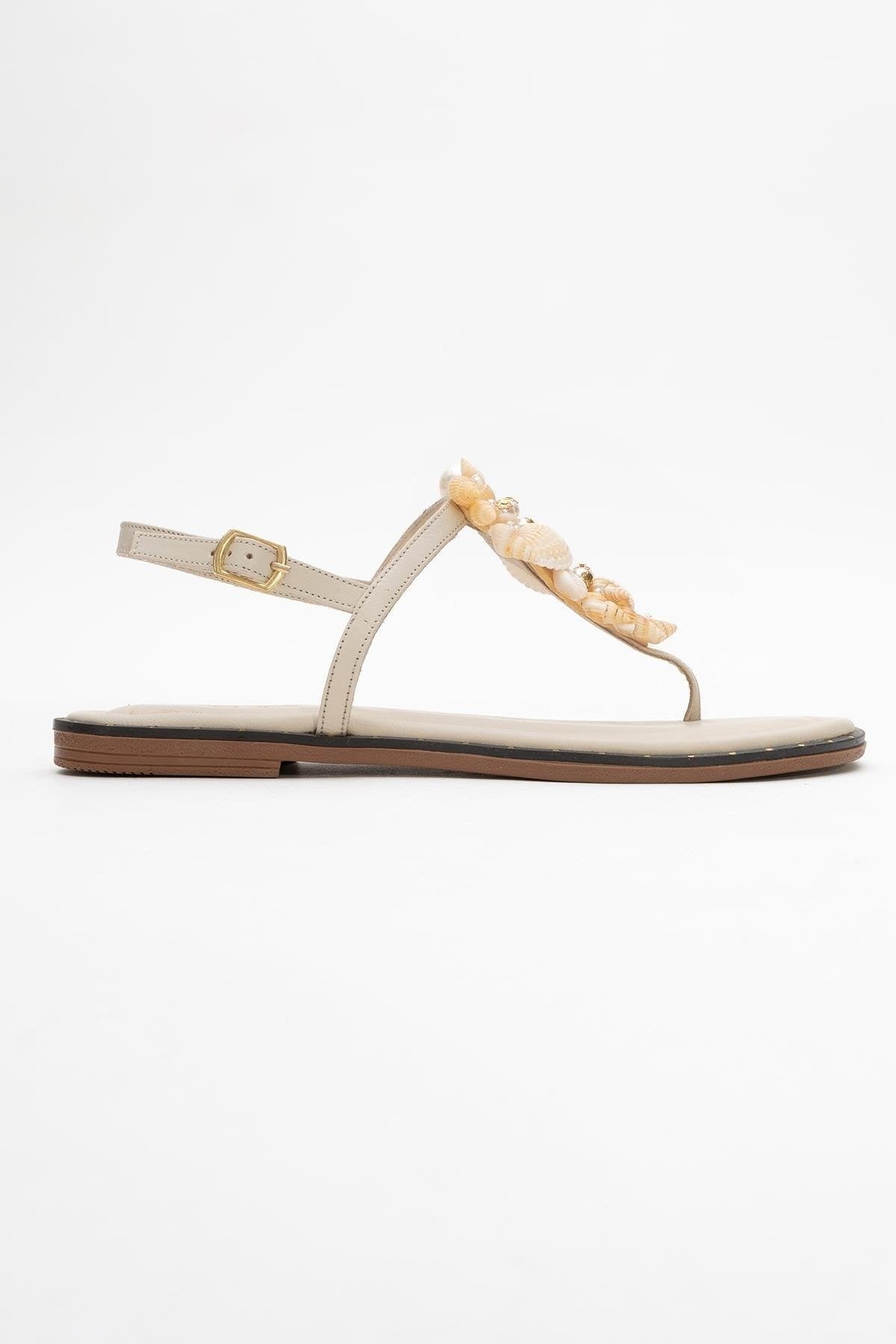JOE Beige Leather Thong Sandal (Women)