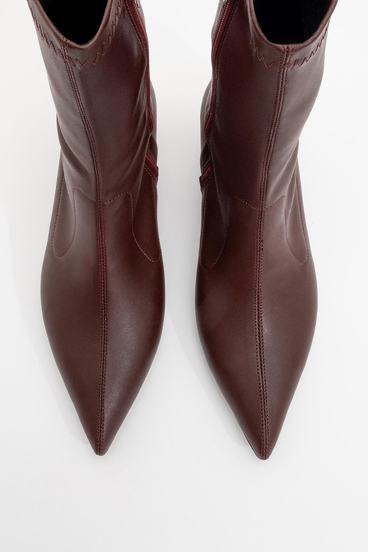 Lewin Burgundy Pointed Toe Stiletto Boot (Women)