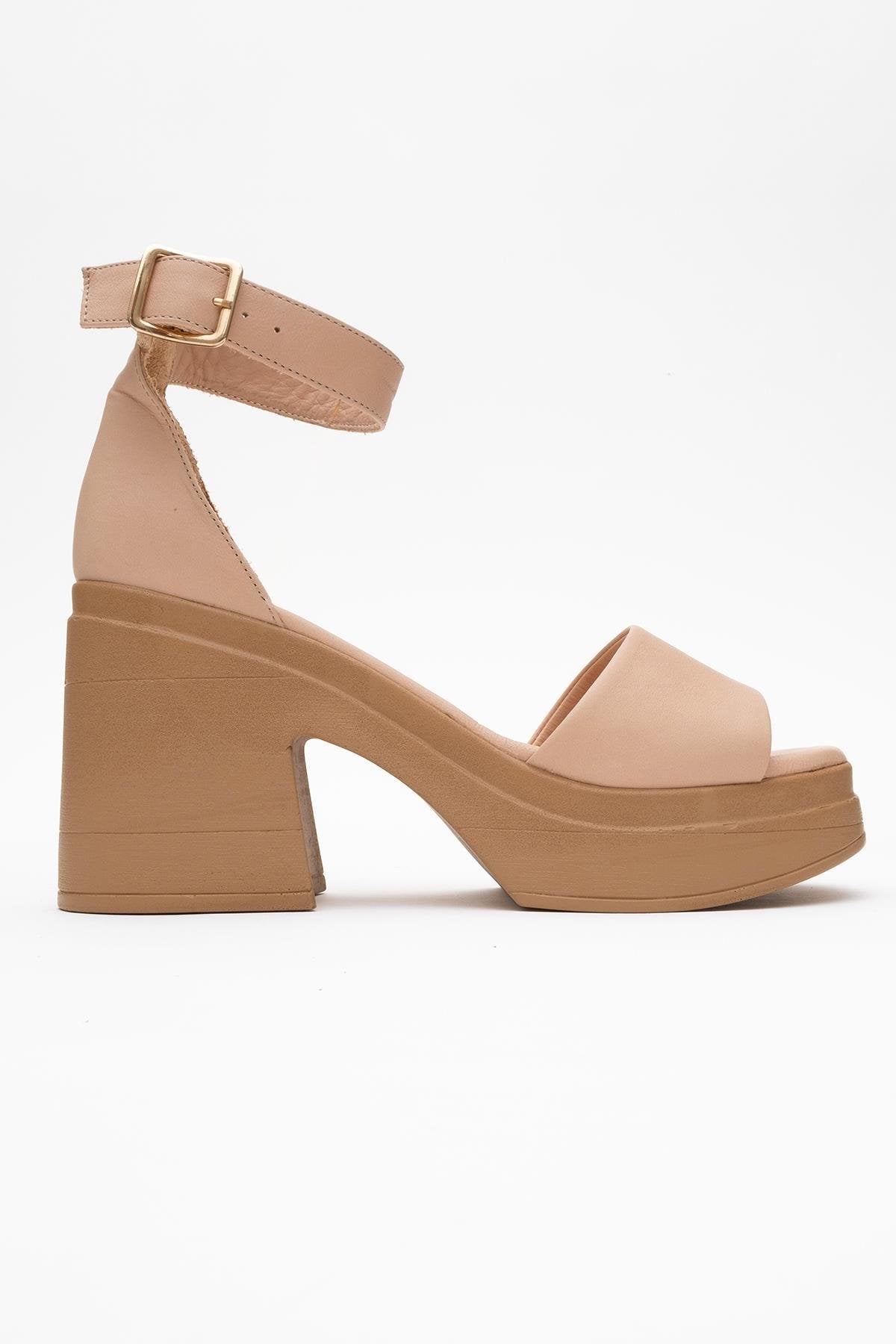 MARGOT - Cream Beige Leather Platform Sandal (Women)