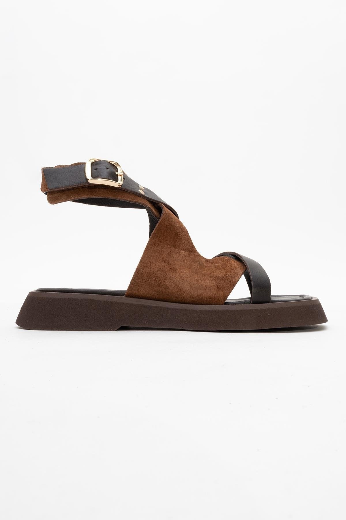 Minnea - Brown Suede Leather Sandal (Women)