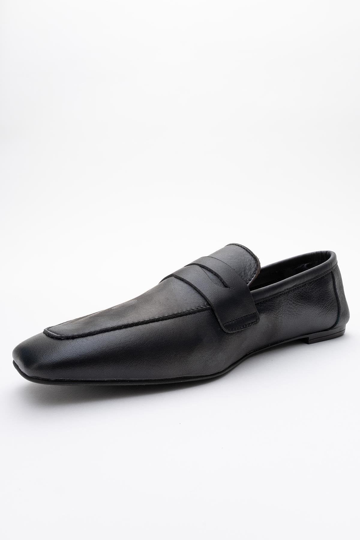 Morne - Mocasines de cuero negro (Mujer)