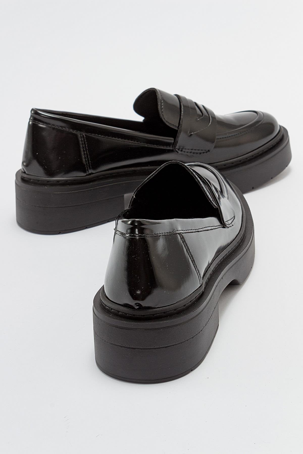 Josie - Black Patent Platform Loafers