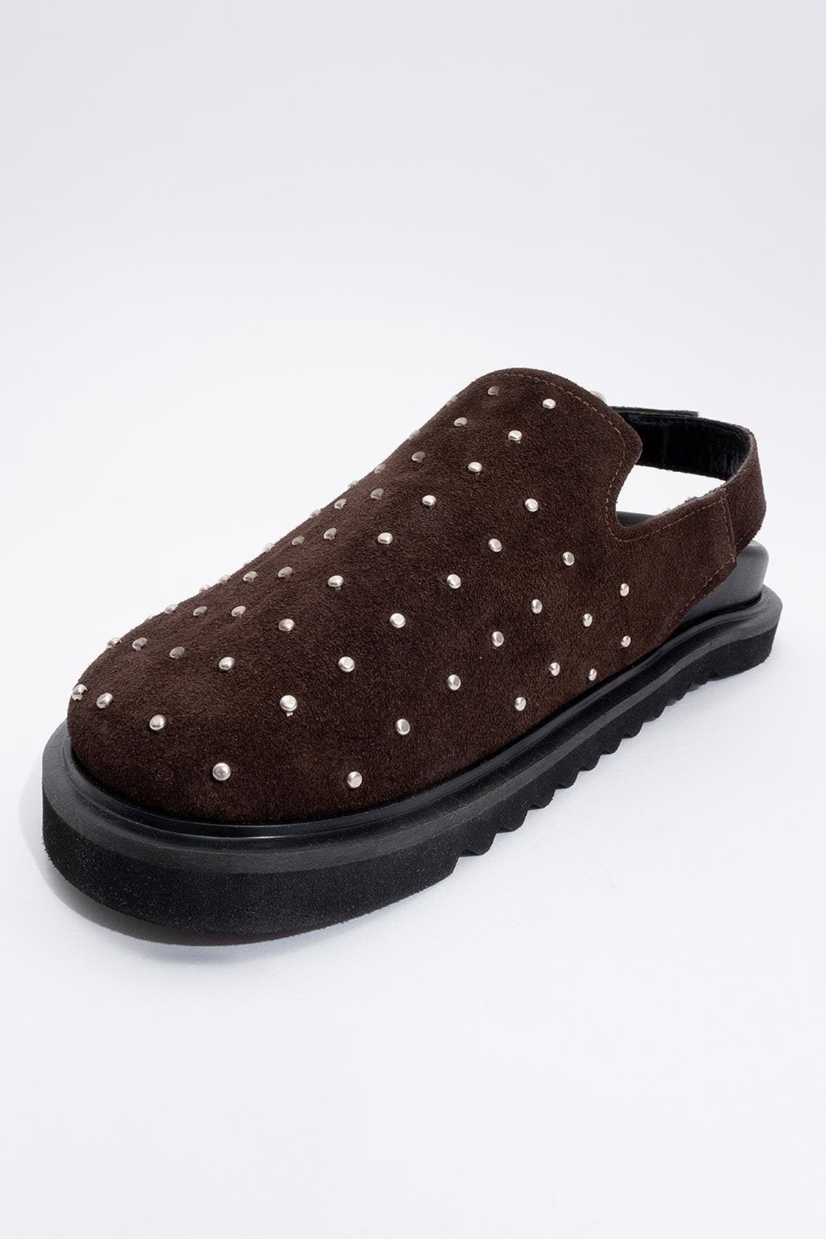 Our - Dark Brown suede Leather Clogs (Women)