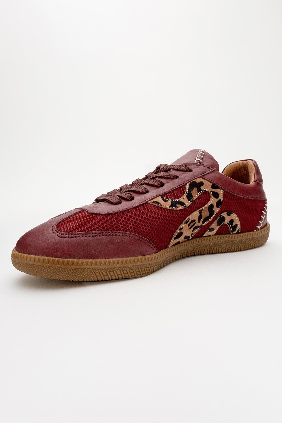 Perry - Zapatillas de cuero color borgoña (mujer)