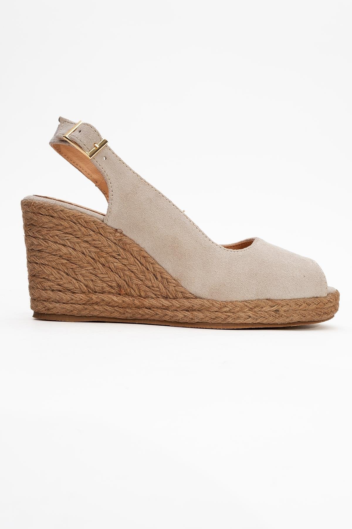 Ryan - Beige Suede Leather Espadrilles (Women)