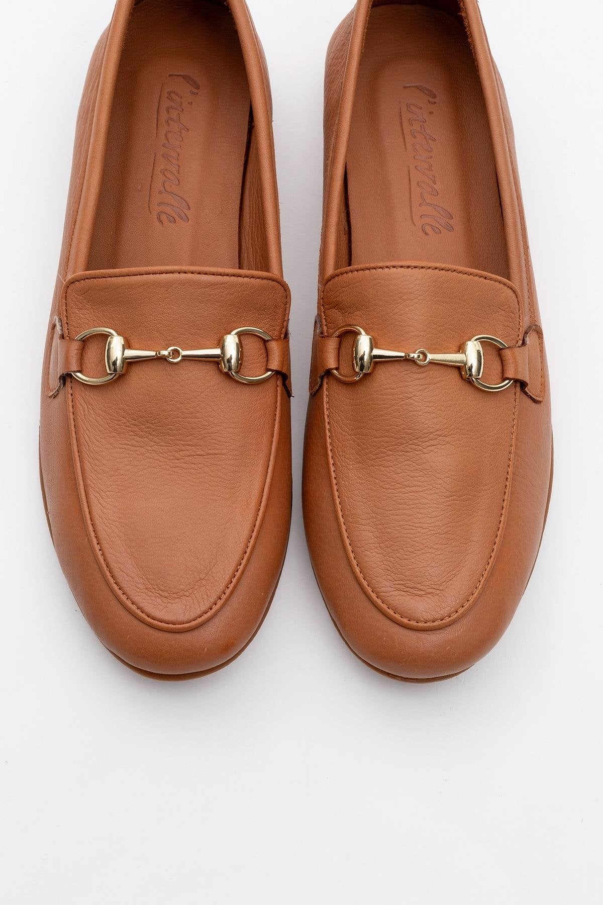 Rory - Orange Leather Bit Loafers