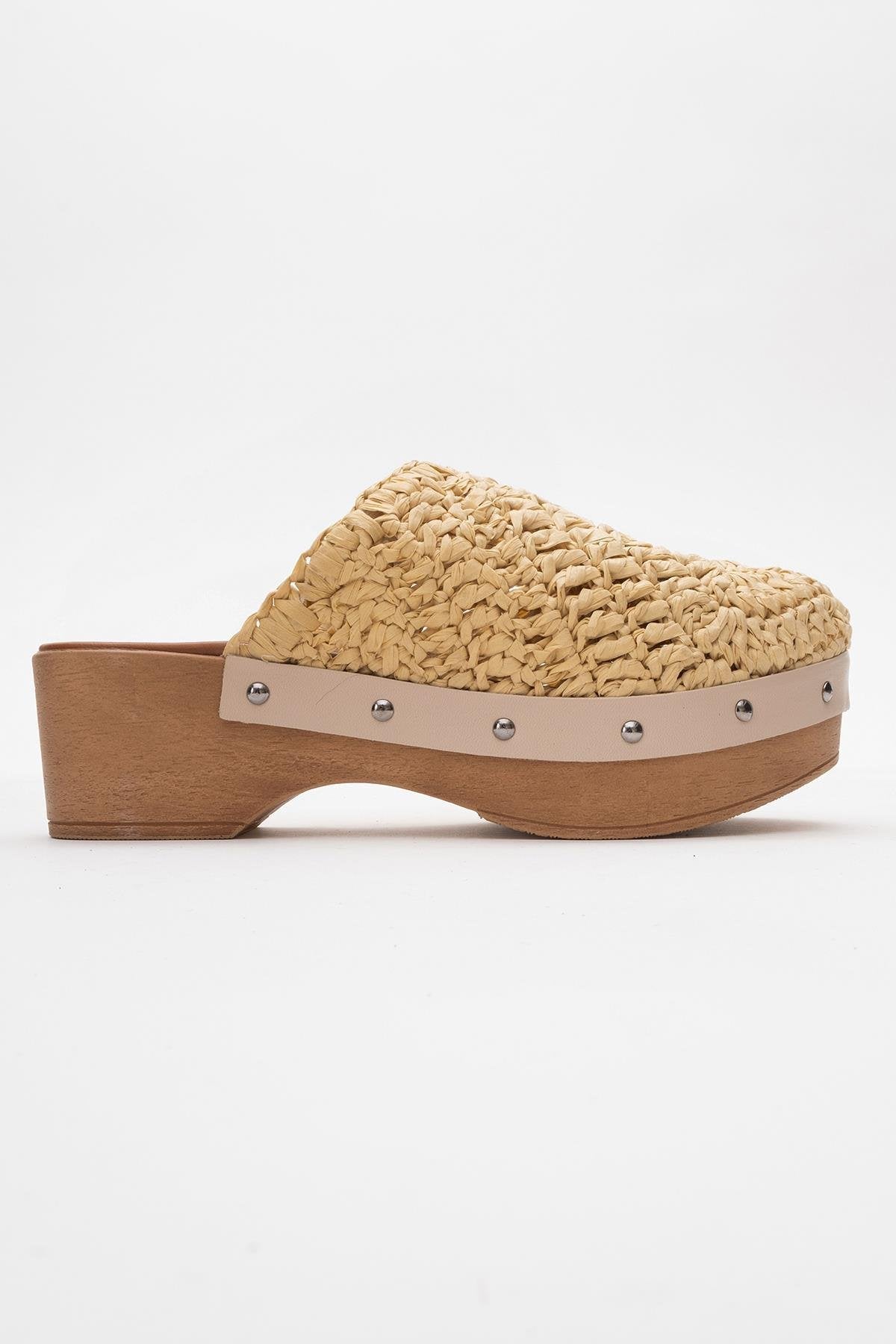Cooper - Sandalia de cuña trenzada beige (Mujer)