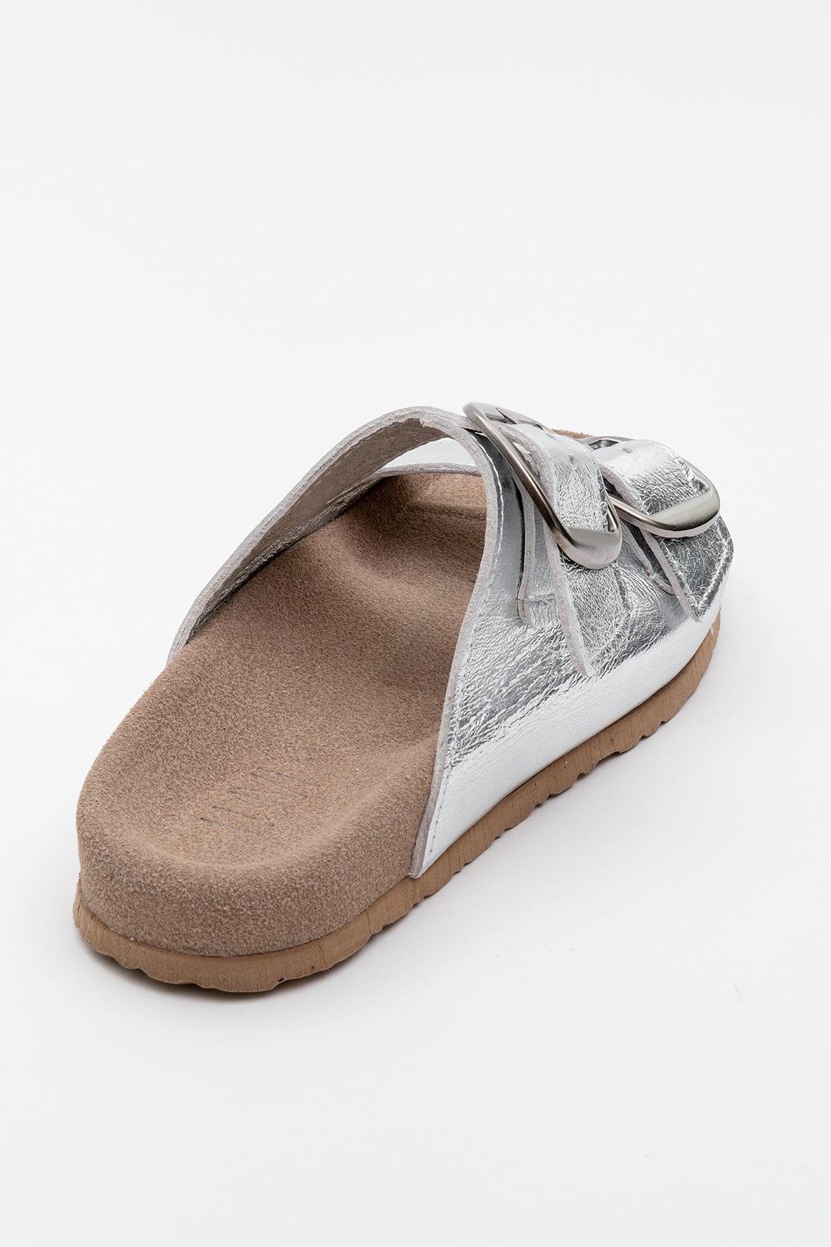 Ovesta - Silver Leather Slide Sandal (Women)