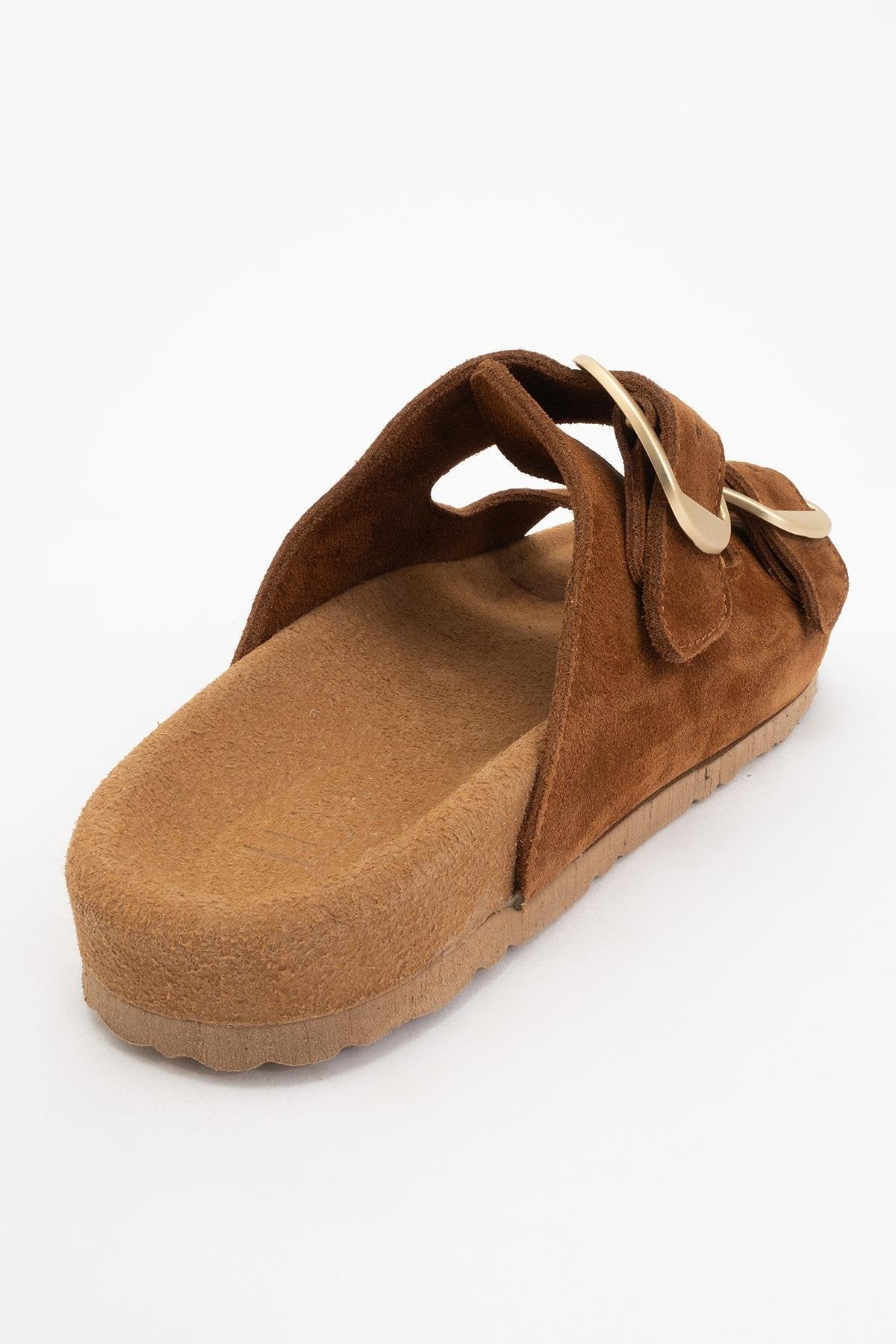 Ovesta - Cognac Brown Suede Leather Slide Sandal (Women)