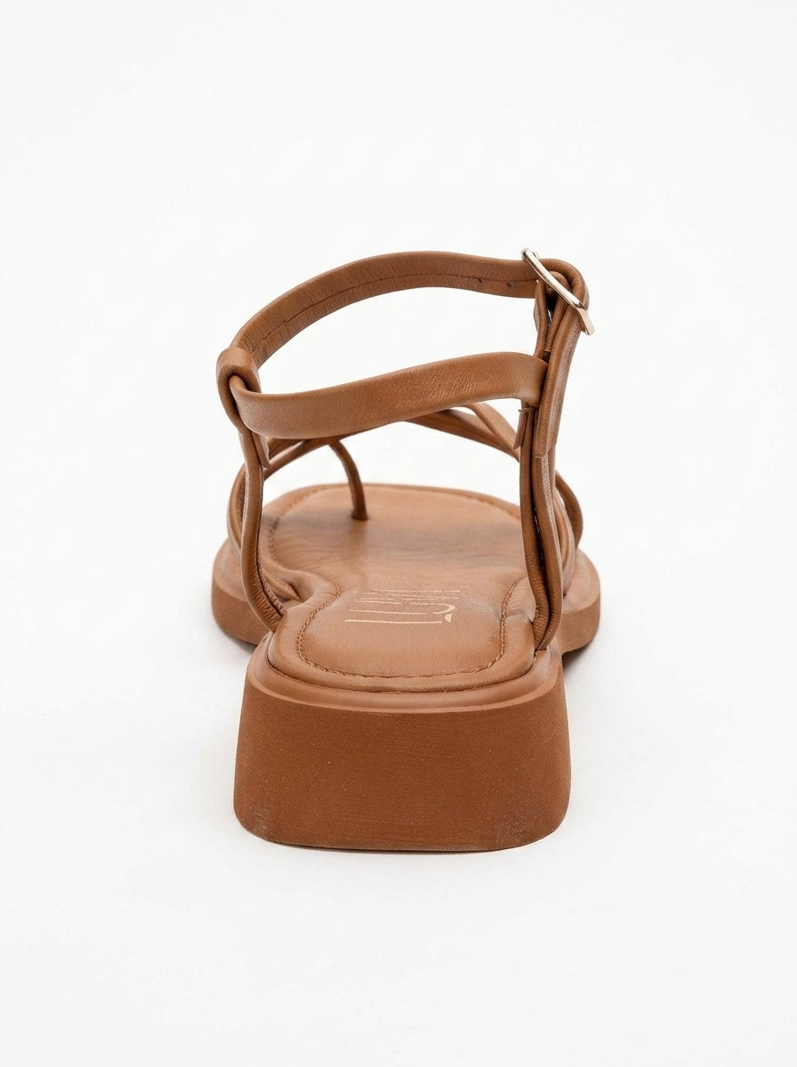 Antas - Sandalias de cuero coñac (Mujer)