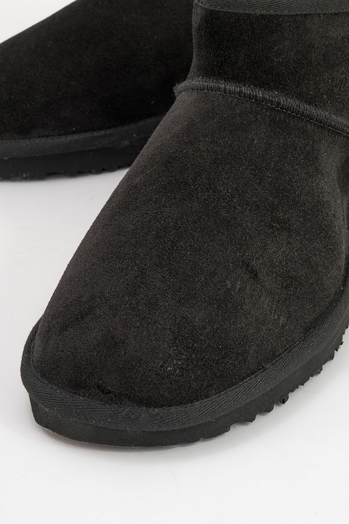 Pair Black Suede Leather Ankle Boot (Women)