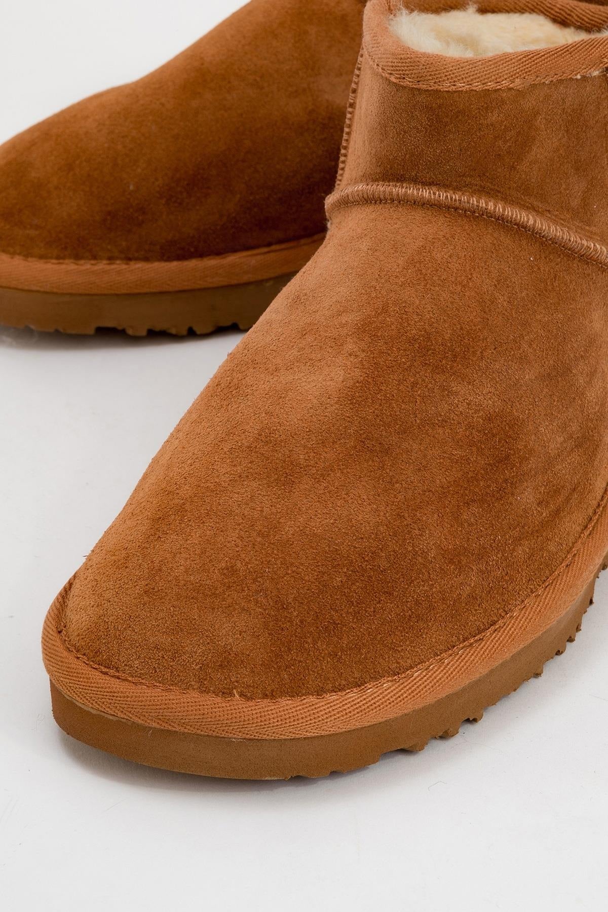 Pair Cognac Beige Suede Leather Ankle Boot (Women)