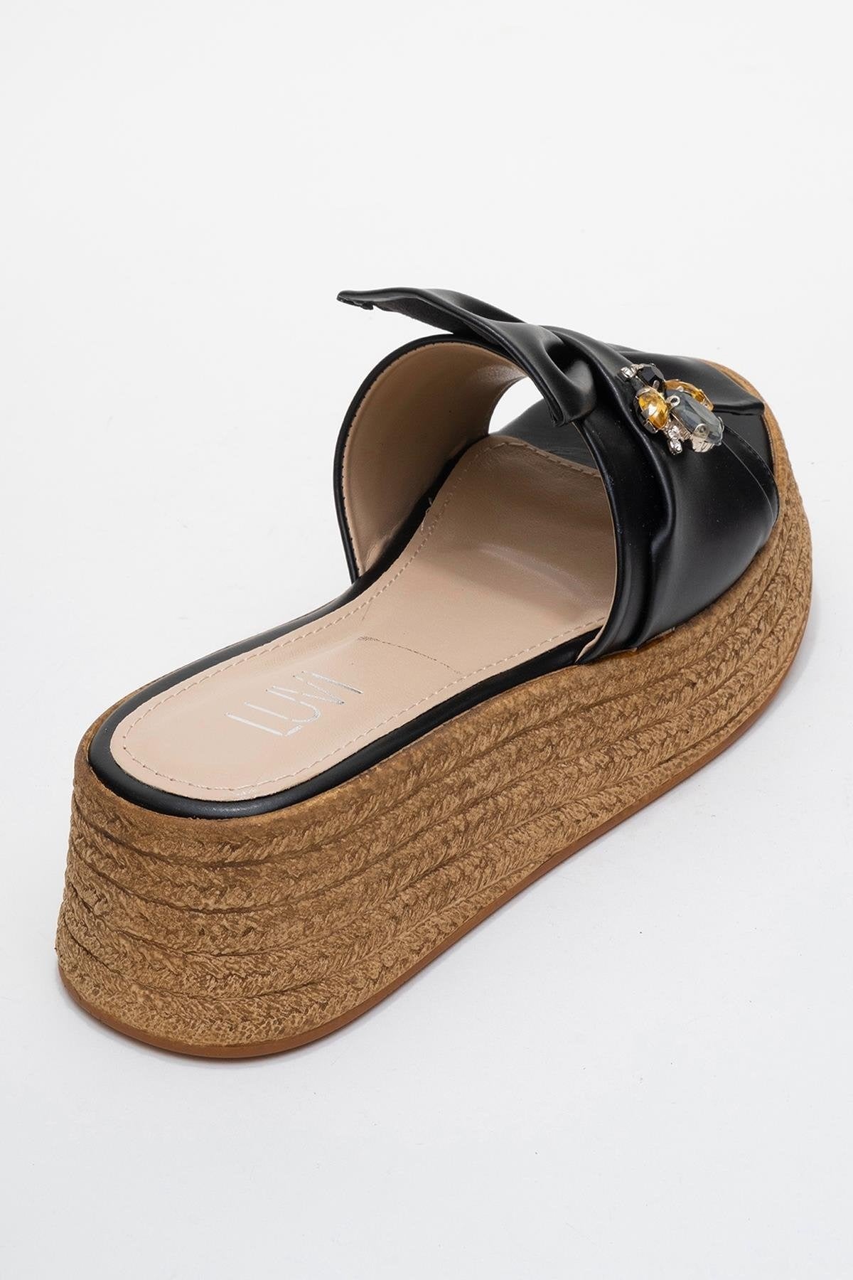 Sandalia de plataforma Shara Black Bow & Bee Buckle (mujer)