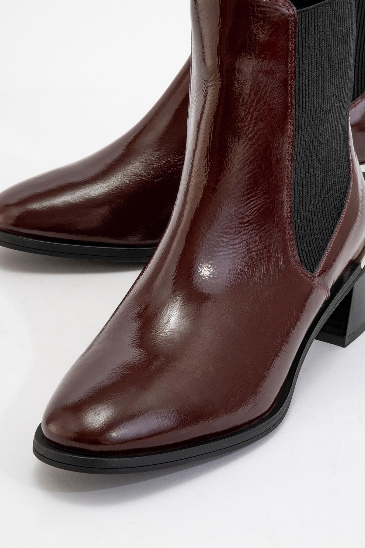Neiva Burgundy Patent Leather Chelsea Boot (Women)