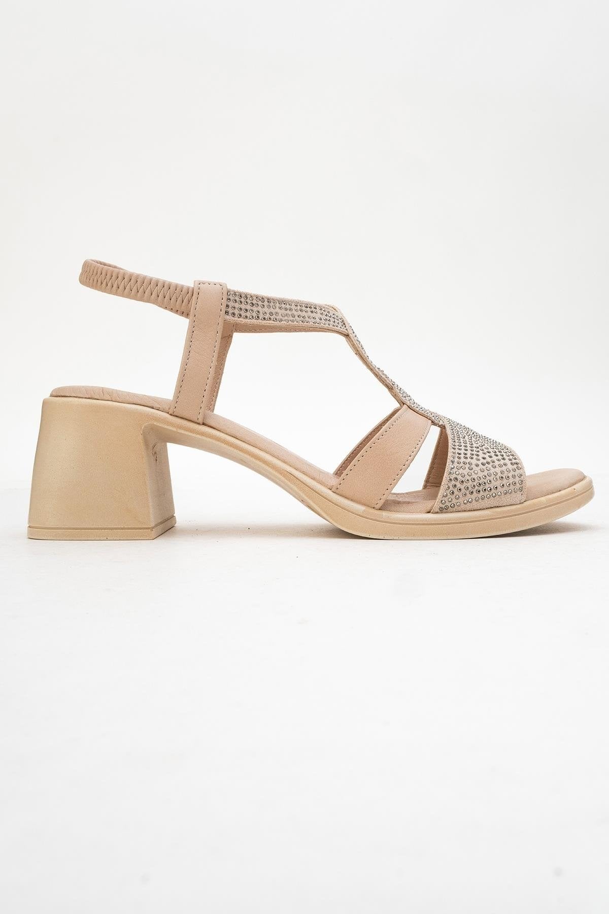 Dolen Beige Leather Chunky Sandal (Women)