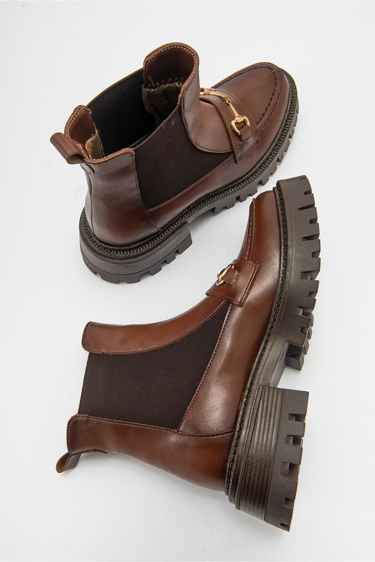 Bota Chelsea con Hebilla Vesper color Marrón Cognac (Mujer)