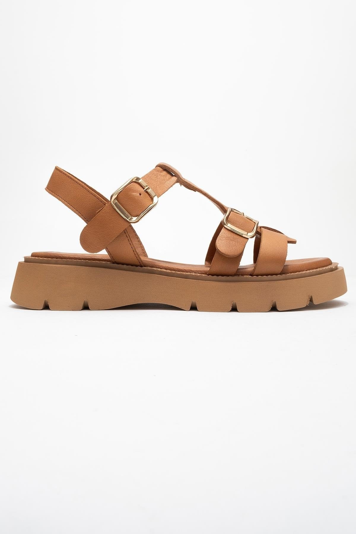 Melvin Cognac Brown Leather Sandal (Women)