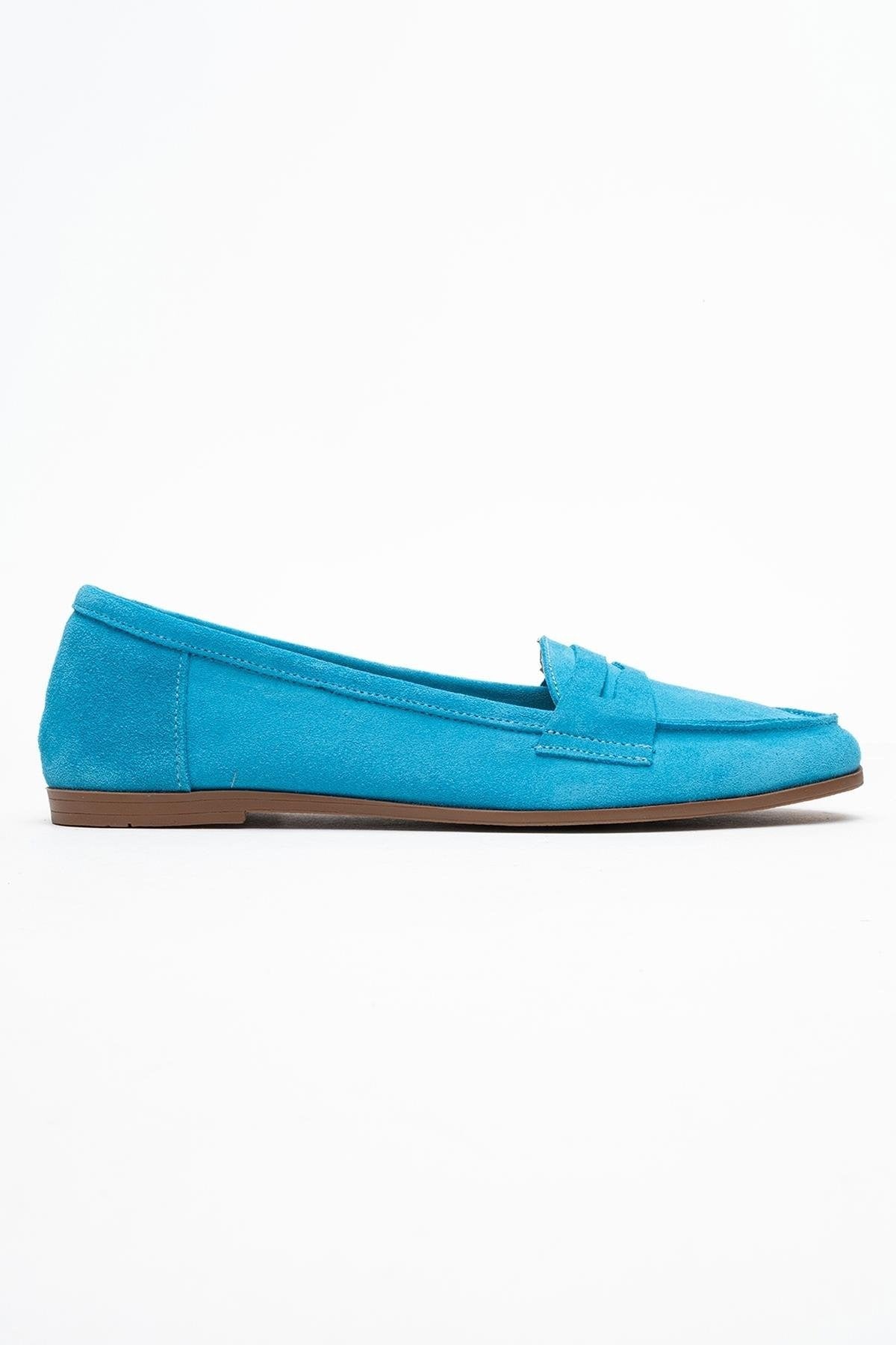Dorothy - Light Blue Suede Leather Loafers (Women)