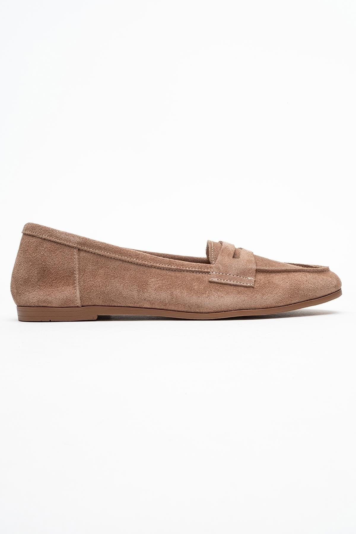Dorothy - Light Brown Suede Leather Loafers (Women)