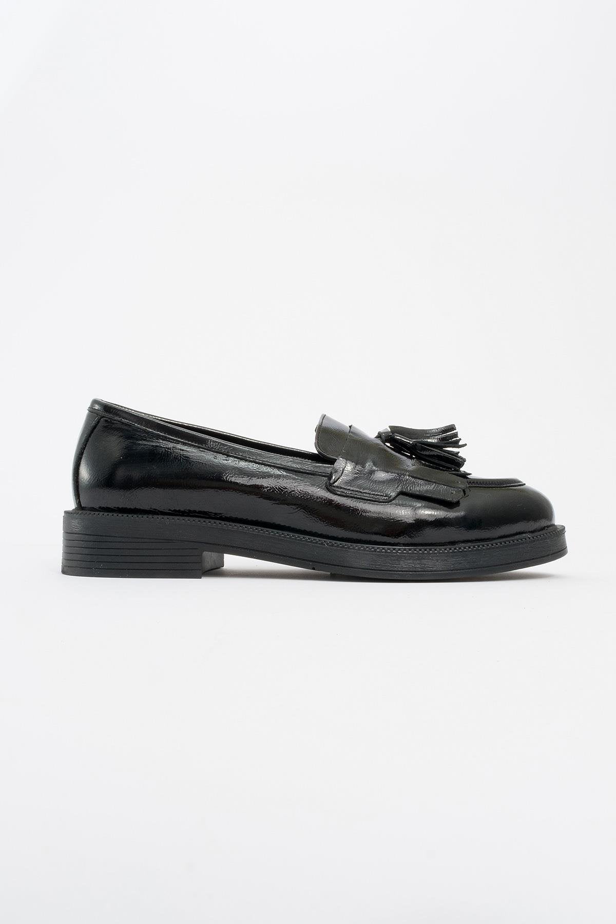 Milly - Black Patent Leather Tassel Loafers