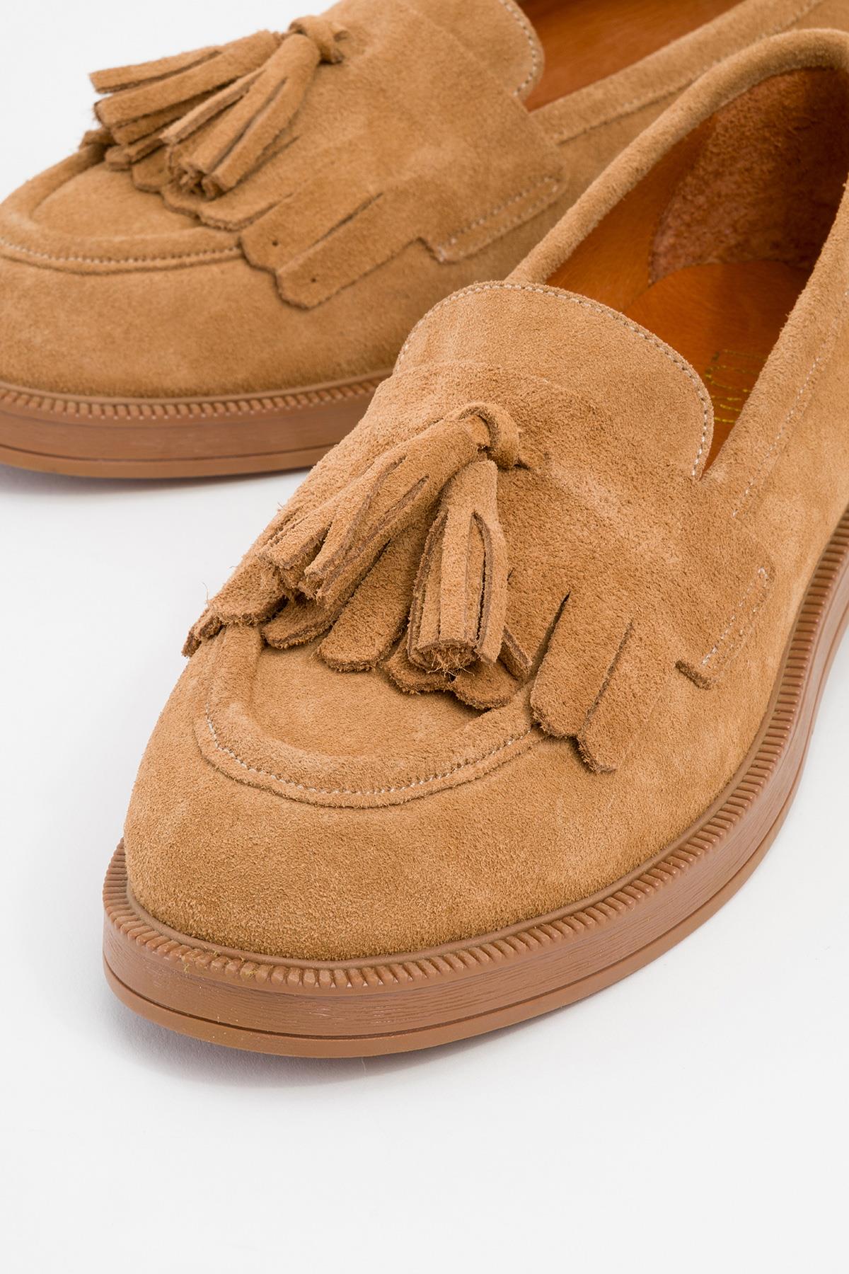 Milly - Cognac Brown Suede Leather Tassel Loafers