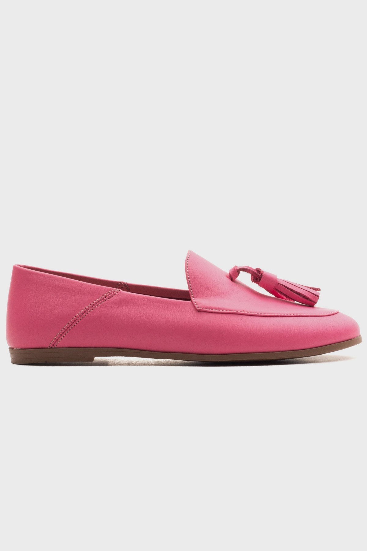 Mona - Pink Soft Leather Tassel Loafers (Women)