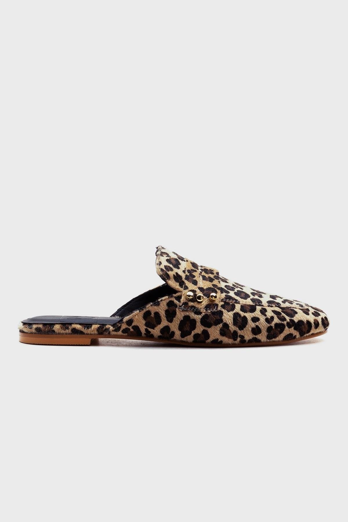 Eleonora - Leopard Print Leather Clogs (Women)