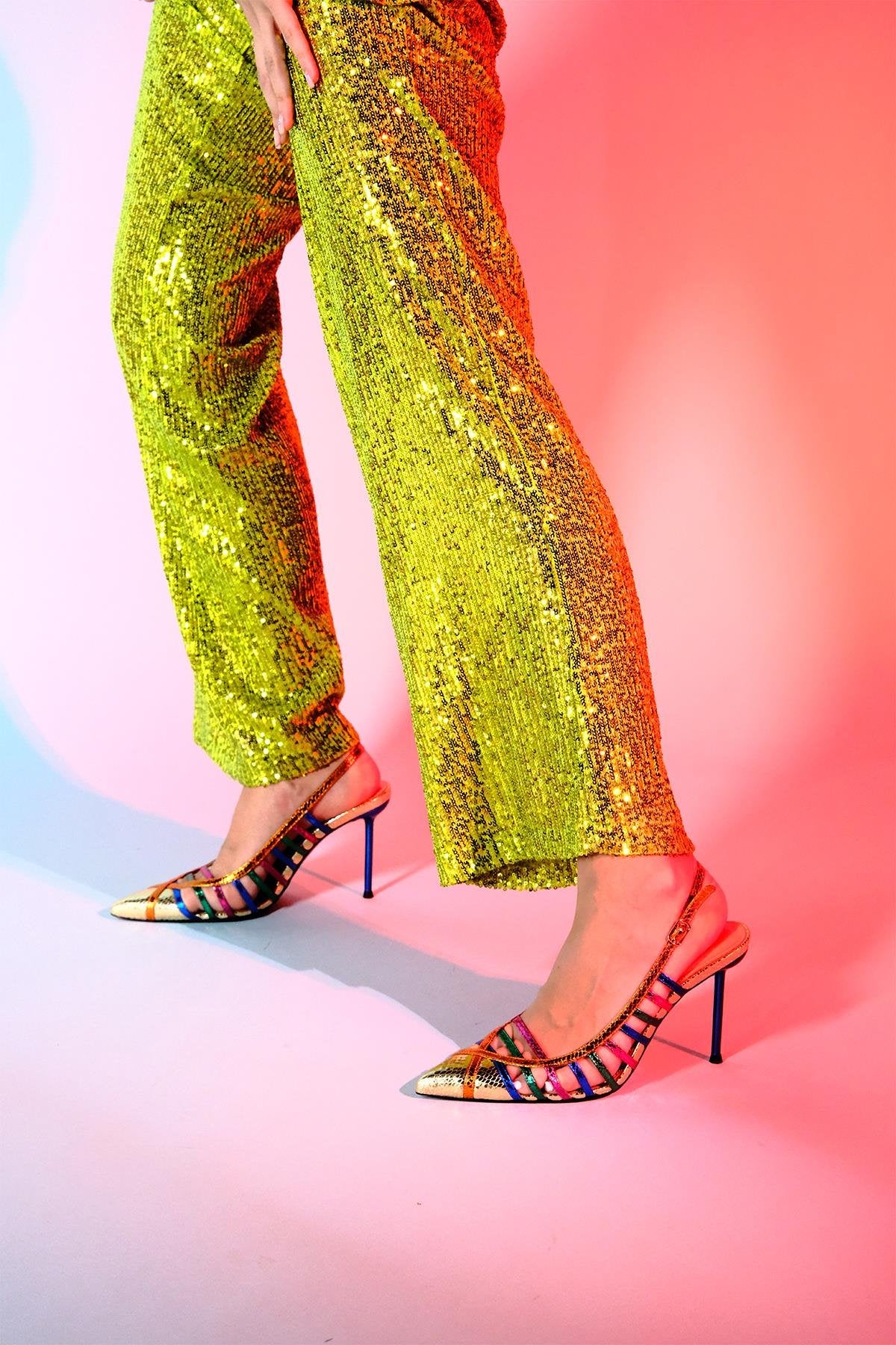 Gesto Gold Multi Stiletto Heel (Women)