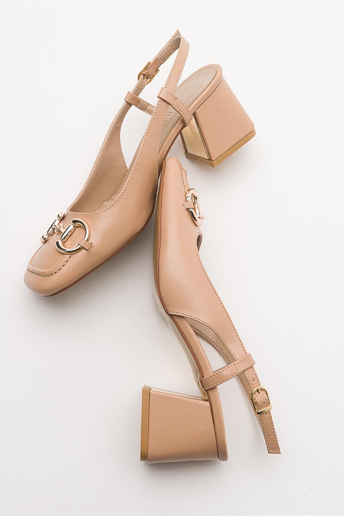 Karol - Zapatos de tacón de bloque beige (Mujer)