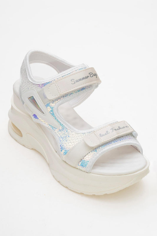 Arthur - White Strap Platform Sport Sandal (Women)