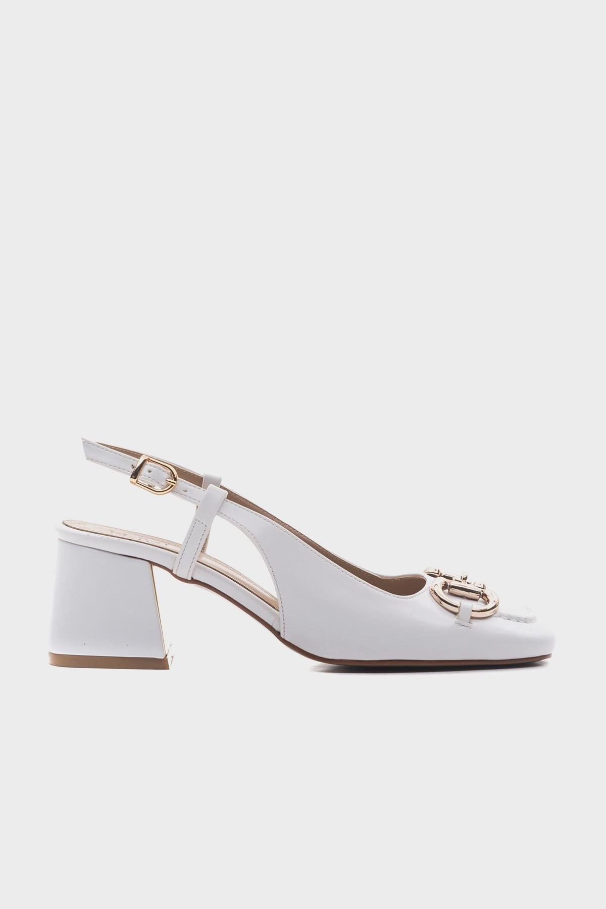 Karol - Zapatos de tacón de bloque blancos (Mujer)