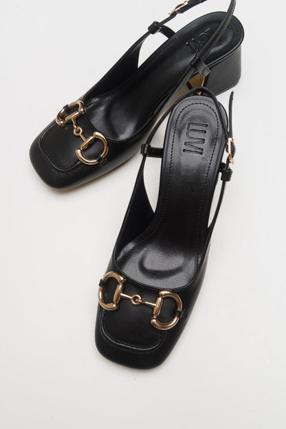 Karol - Zapatos de tacón de bloque negros (mujer)