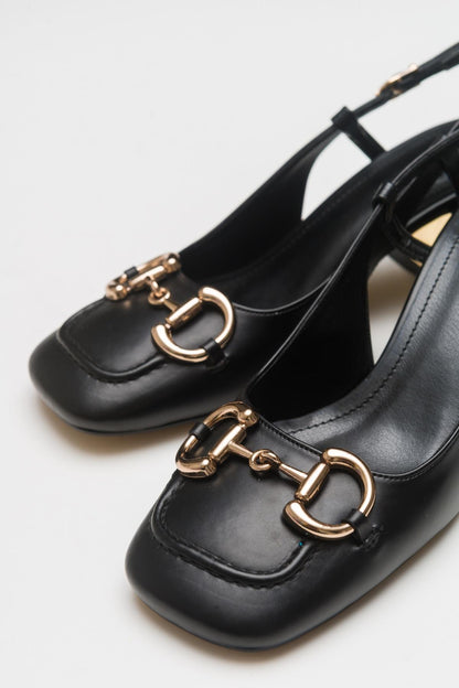 Karol - Zapatos de tacón de bloque negros (mujer)