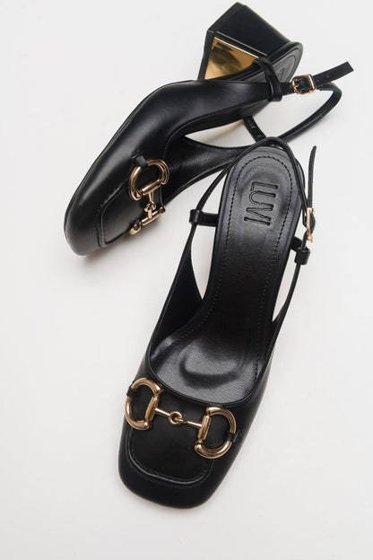 Karol - Zapatos de tacón de bloque negros (mujer)