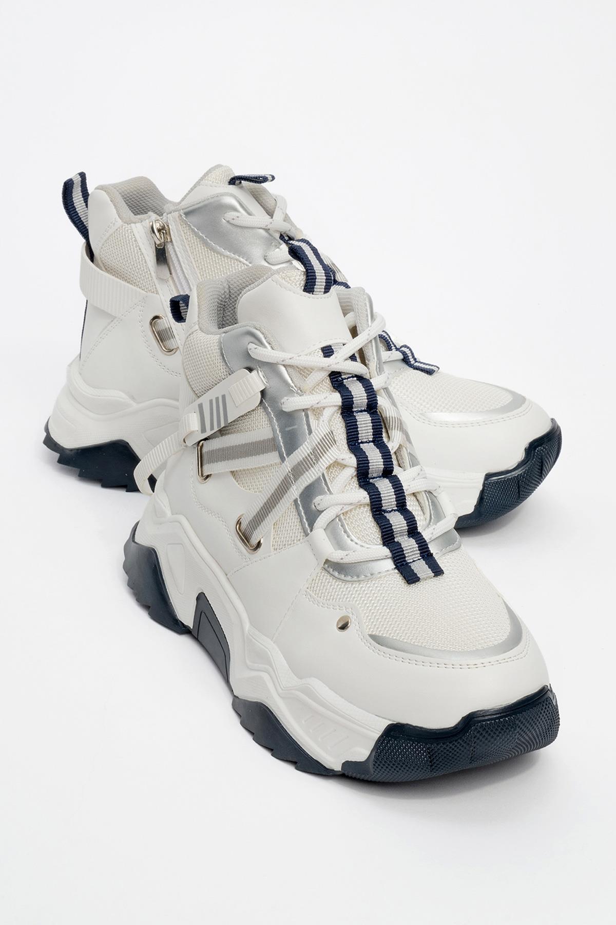 Seraphine - Bota deportiva blanca y azul marino (mujer)