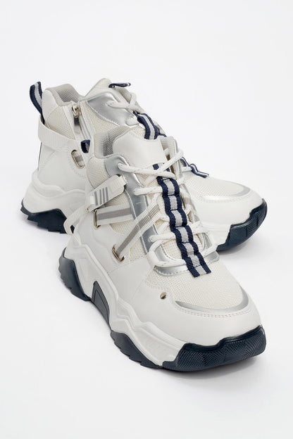 Seraphine - Bota deportiva blanca y azul marino (mujer)