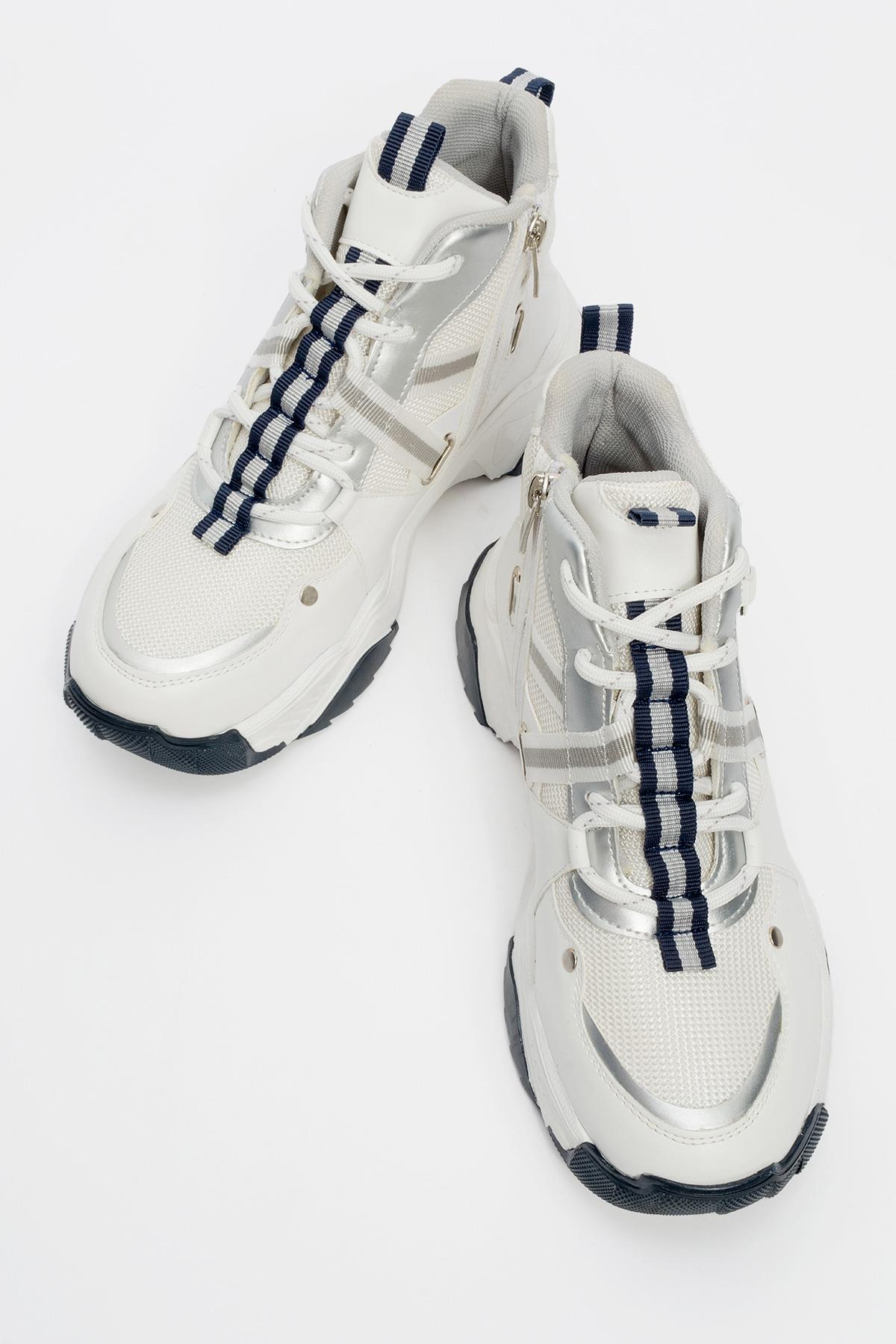 Seraphine - Bota deportiva blanca y azul marino (mujer)