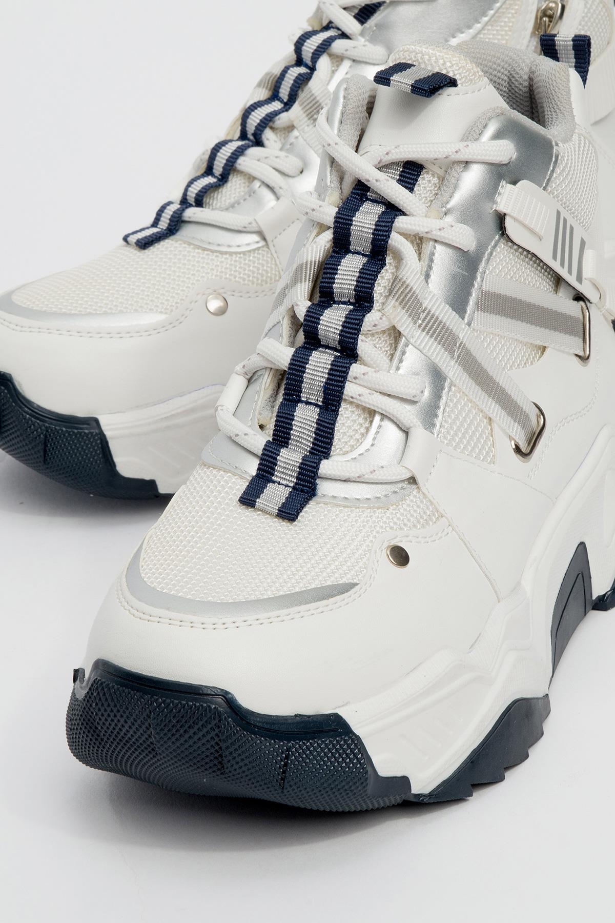Seraphine - Bota deportiva blanca y azul marino (mujer)