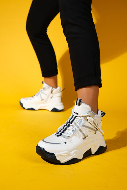 Seraphine - Bota deportiva blanca y azul marino (mujer)